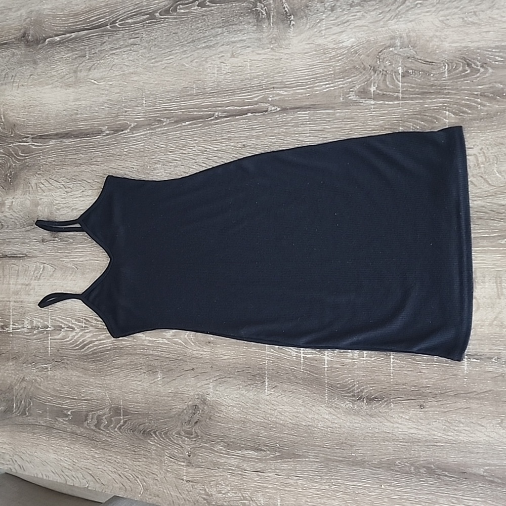 The Rockn Rev The Sweetheart Ribbed Cami Mini Dress in Black LBD XS